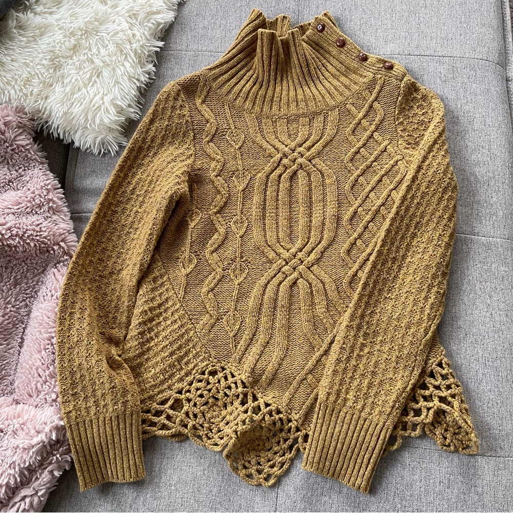 Anthropologie Moth Cabled Pathways Sweater